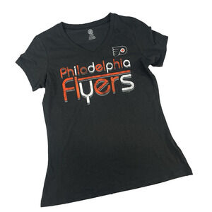 Philadelphia Flyers Hockey NHL Tee Shirt size Medium 8 10 Black Red Sports